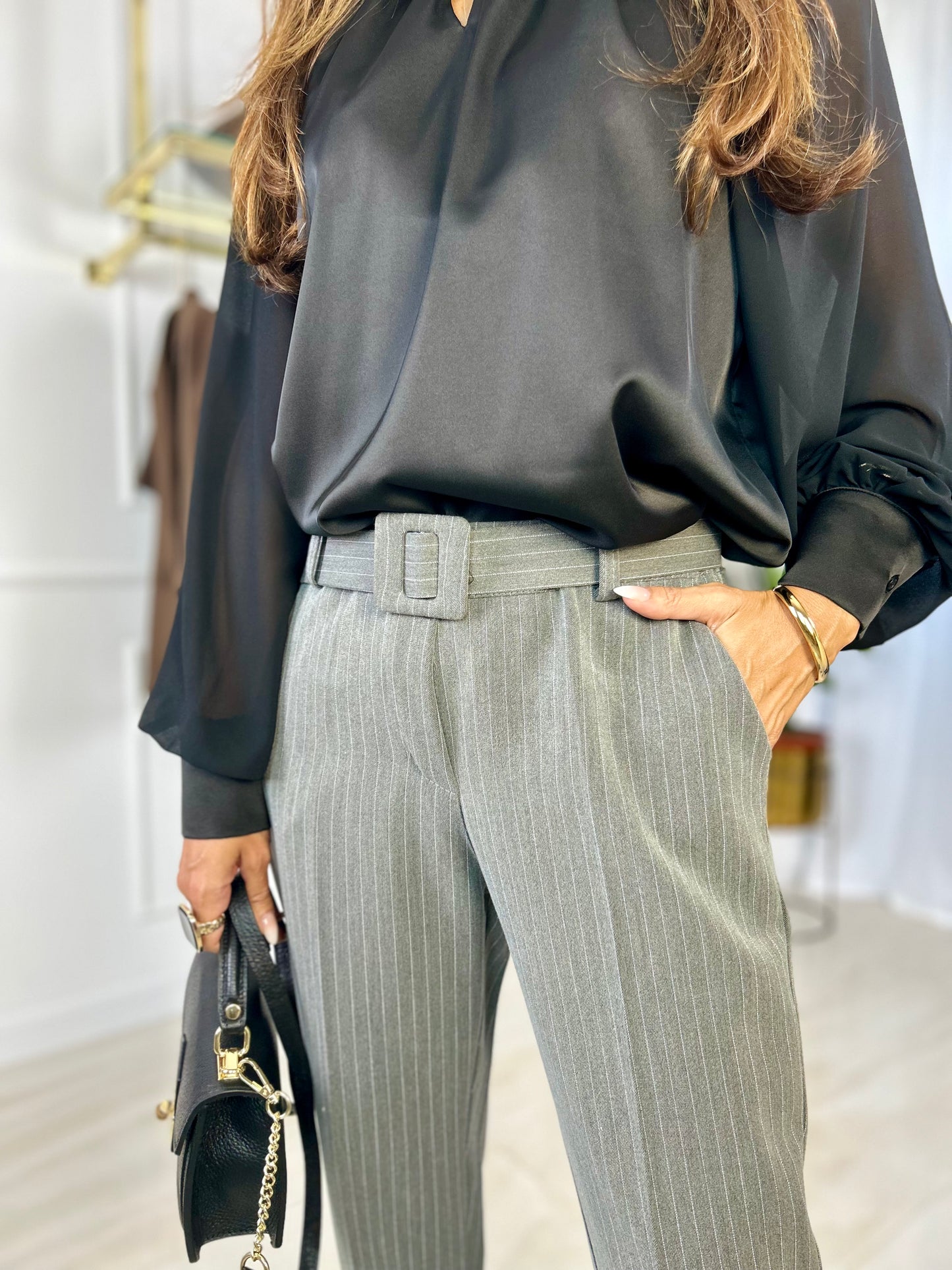 Pantalone gessato Agata