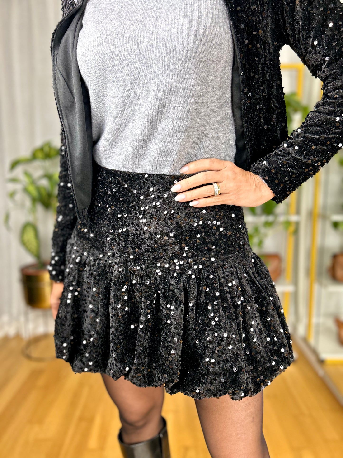 Minigonna con Paillettes Vania