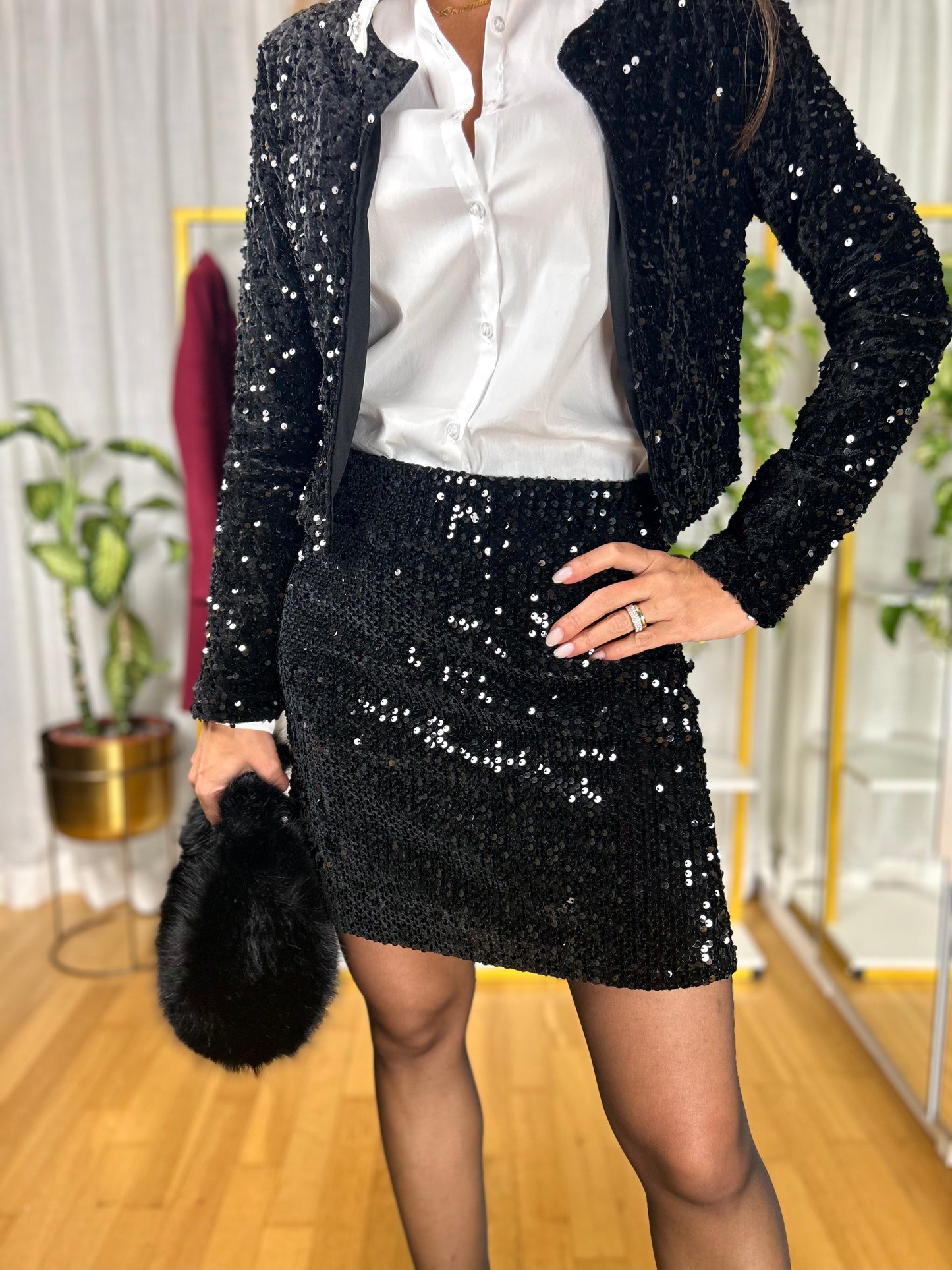 Minigonna Carolina con paillettes