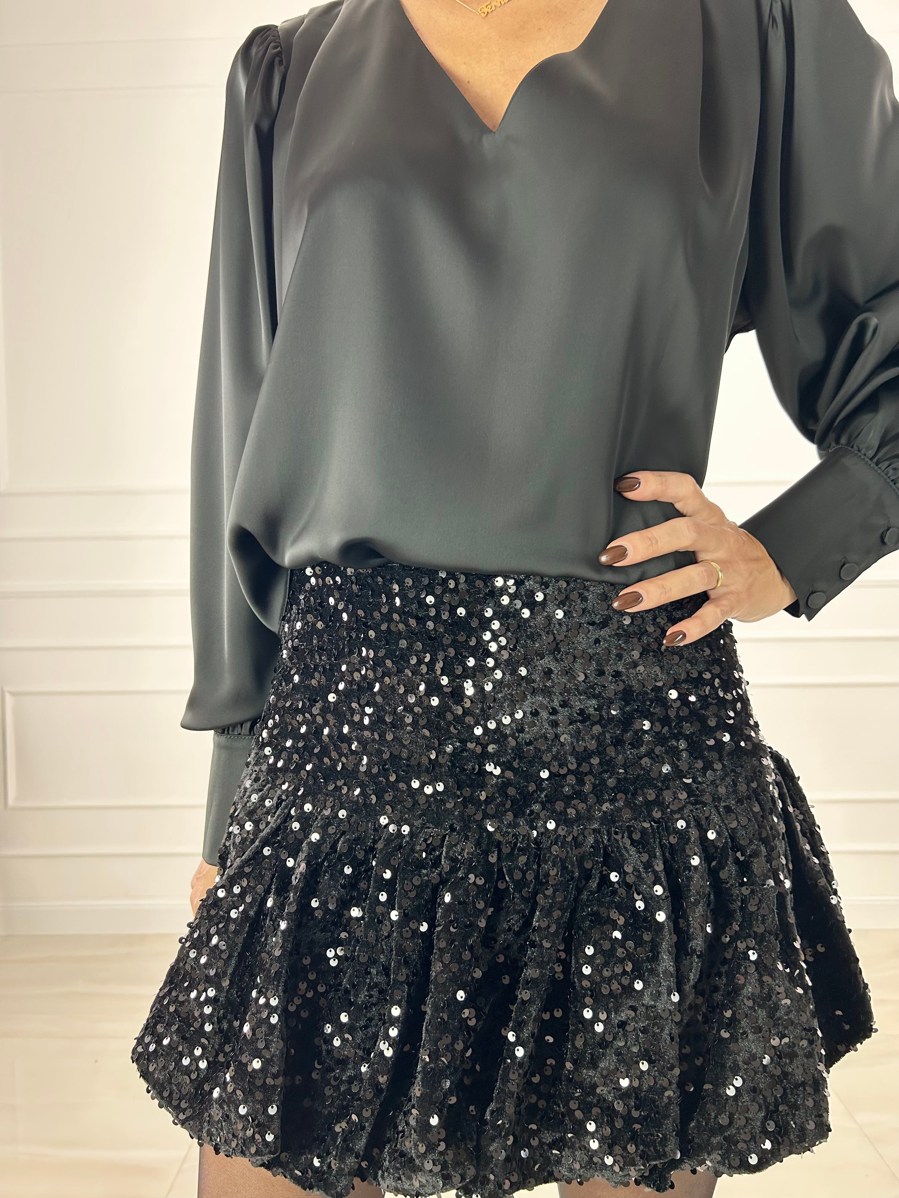 Minigonna con Paillettes Vania