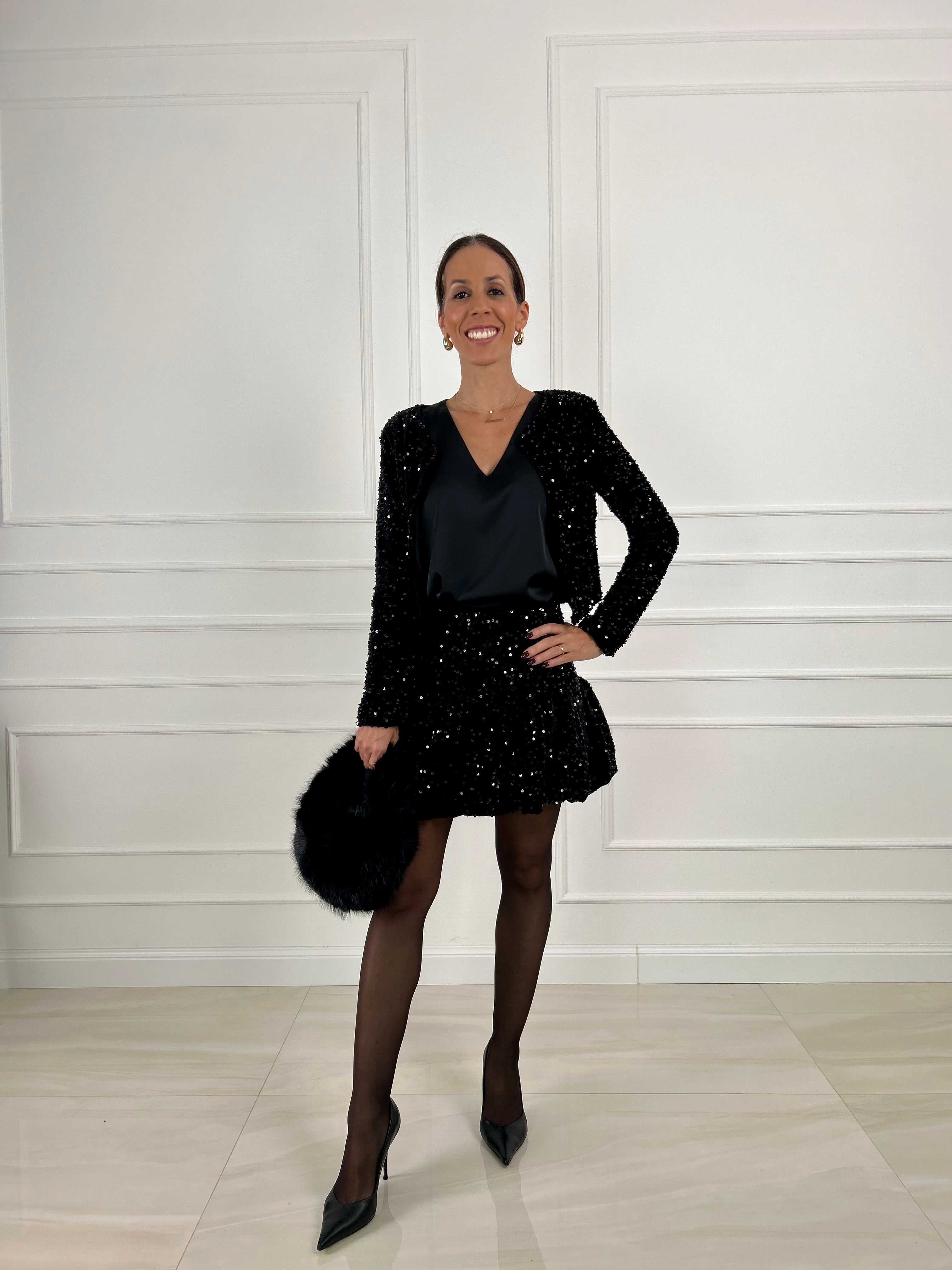 Minigonna con Paillettes Vania