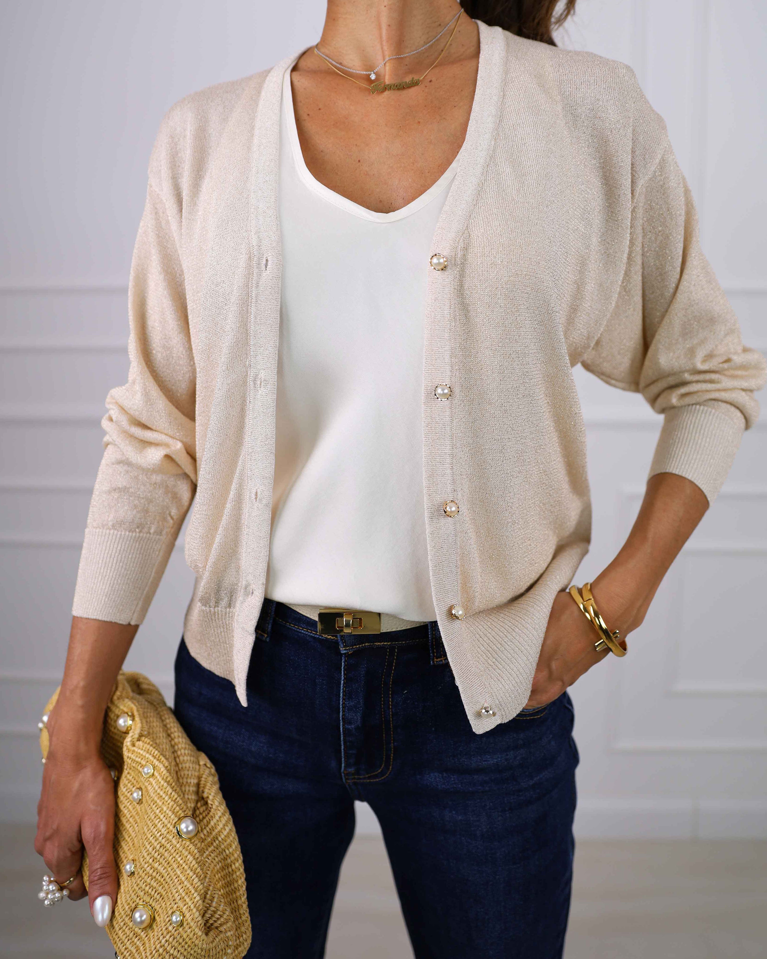 Cardigan in lurex Rita