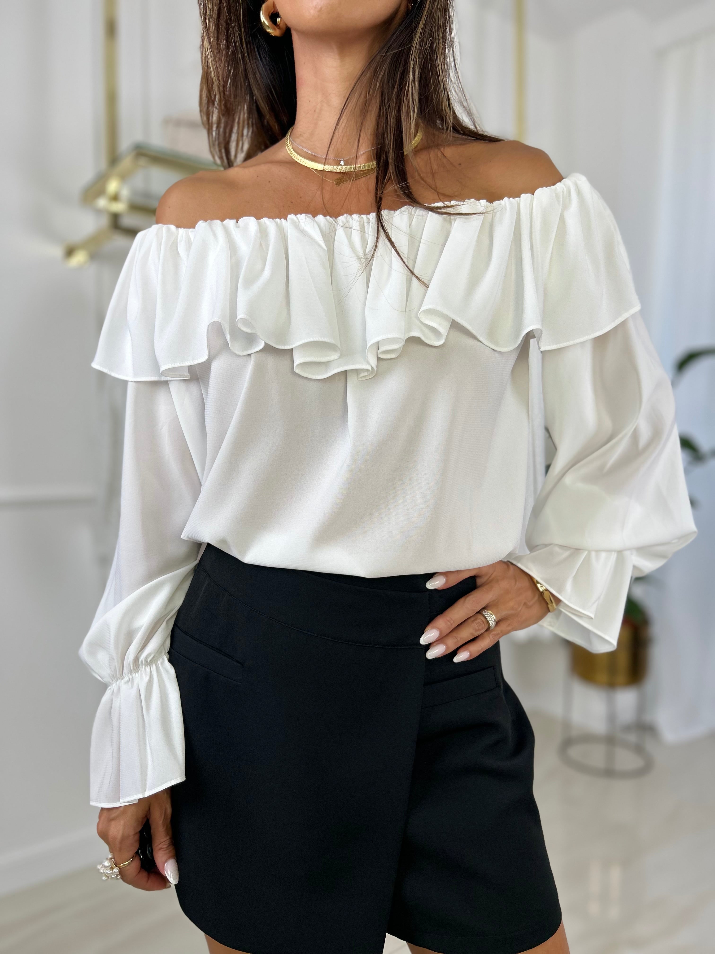 Blusa Giovanna - Rosa Antico / Taglia unica-Bianco / Taglia unica