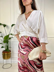 Blusa Olivia - Panna / Taglia unica-Marsala / Taglia unica