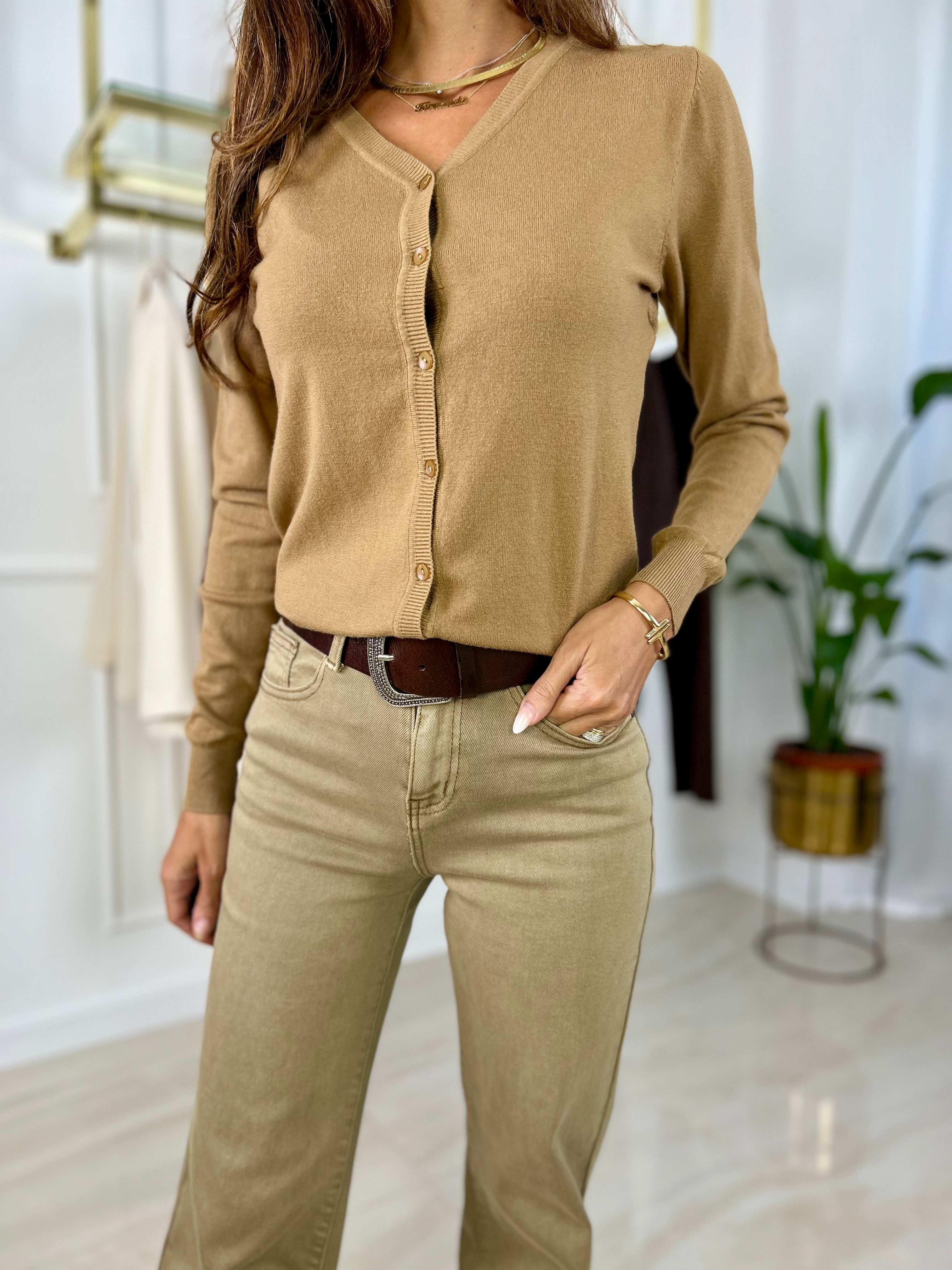 Cardigan Elda - Cammello / Taglia unica-Nero / Taglia unica-Panna / Taglia unica