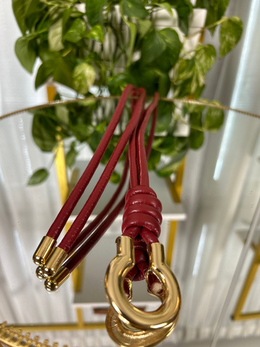 Cintura in pelle Ariela - Bordeaux / Taglia unica-Beige / Taglia unica