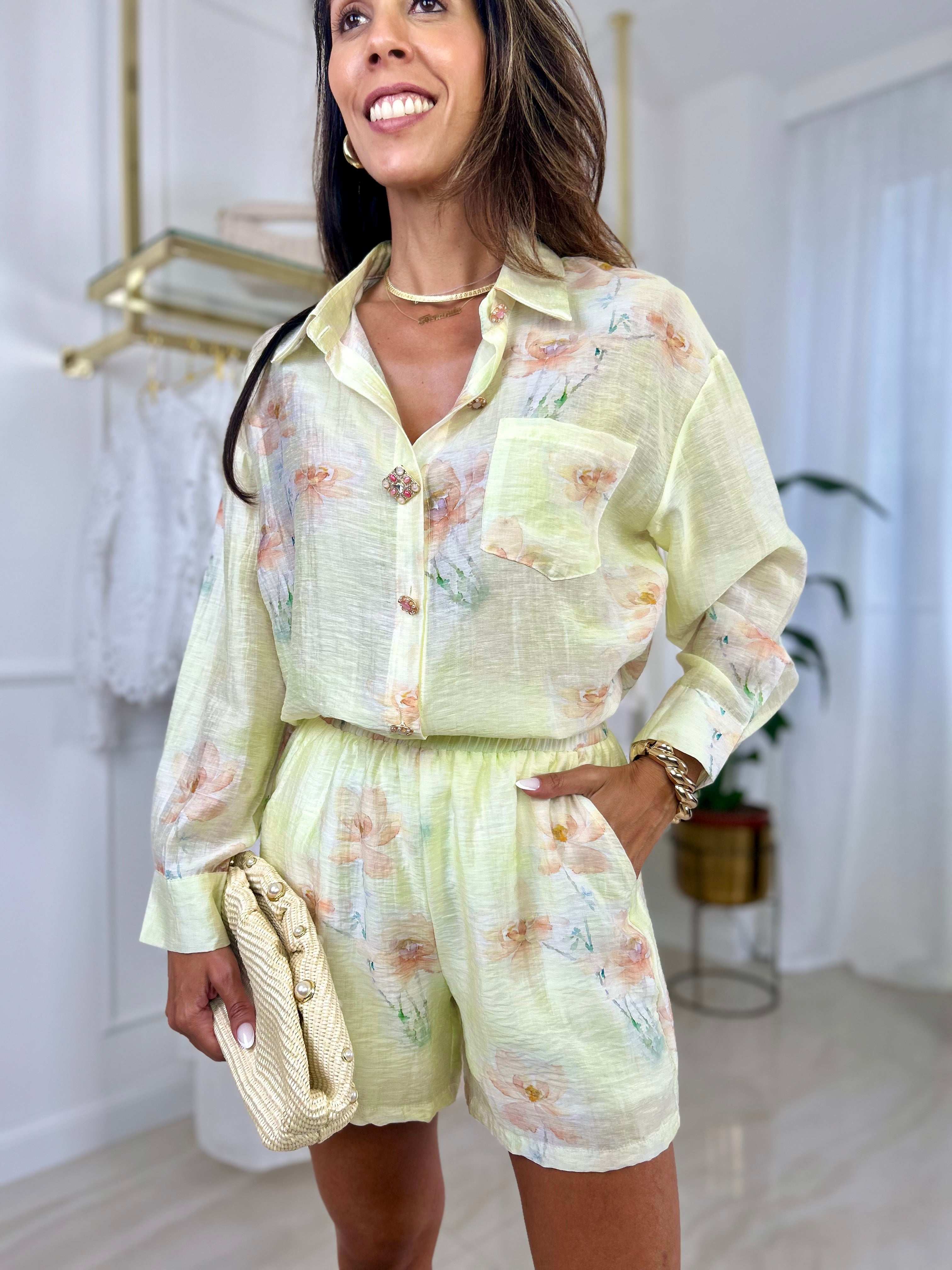 Coordinato Claudia - Rosa / S/M-Giallo Burro / S/M-Rosa / M/L-Giallo Burro / M/L