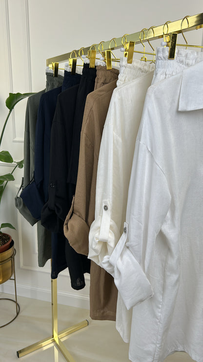 Coordinato Jasmine - Taglia Unica / Bianco-Taglia Unica / Beige-Taglia Unica / Nero-Taglia Unica / Panna-Taglia Unica / Blu notte-Taglia Unica / Cammello-Taglia Unica / Verde Militare