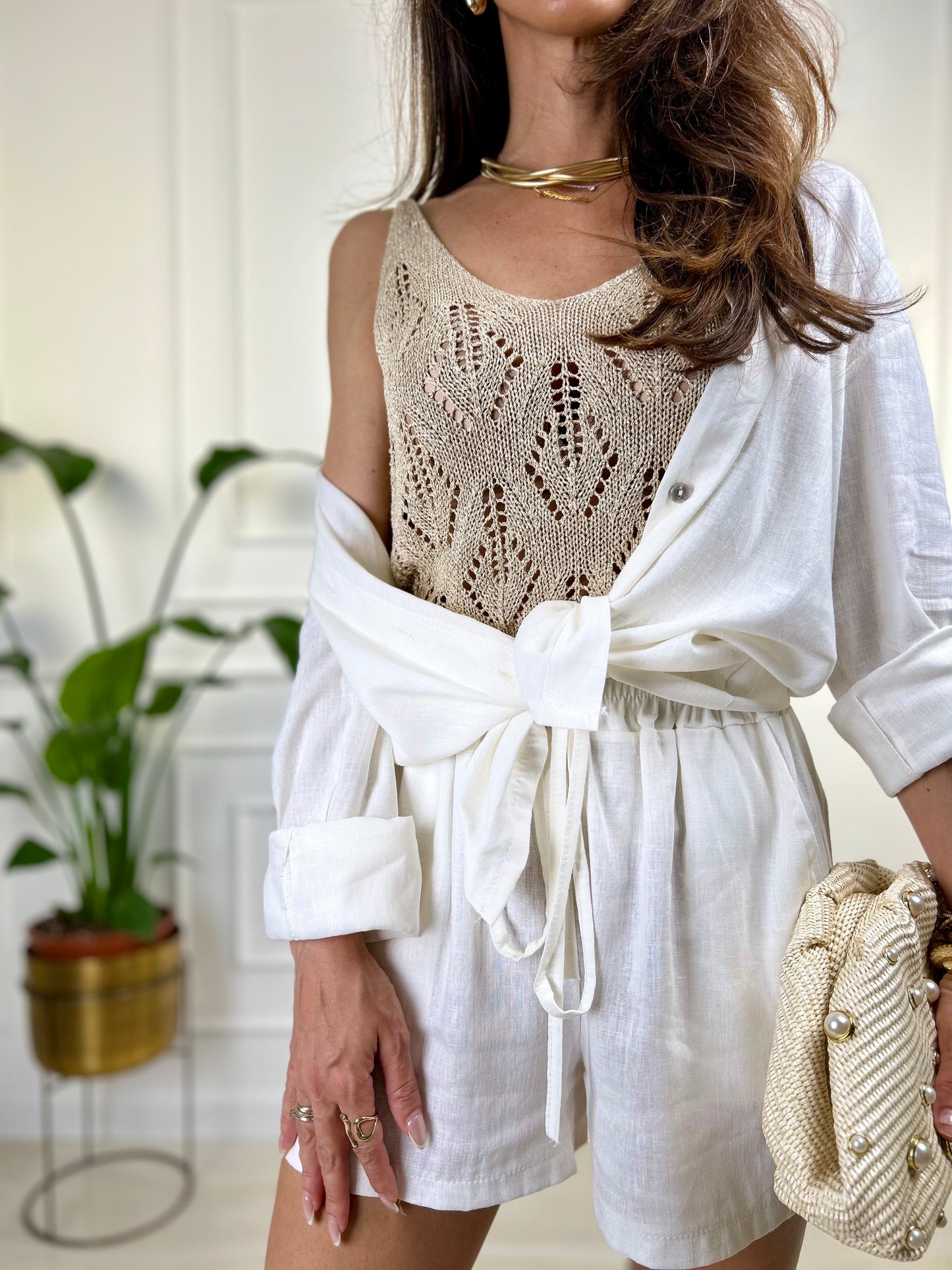 Coordinato Jasmine - Taglia Unica / Bianco-Taglia Unica / Beige-Taglia Unica / Nero-Taglia Unica / Panna-Taglia Unica / Blu notte-Taglia Unica / Cammello-Taglia Unica / Verde Militare