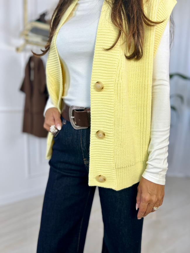 Gilet Eva - Rosa / Taglia unica-Panna / Taglia unica-Giallo / Taglia unica-Bordeaux / Taglia unica-Cioccolato / Taglia unica-Beige / Taglia unica
