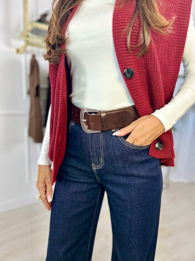 Gilet Eva - Rosa / Taglia unica-Panna / Taglia unica-Giallo / Taglia unica-Bordeaux / Taglia unica-Cioccolato / Taglia unica-Beige / Taglia unica