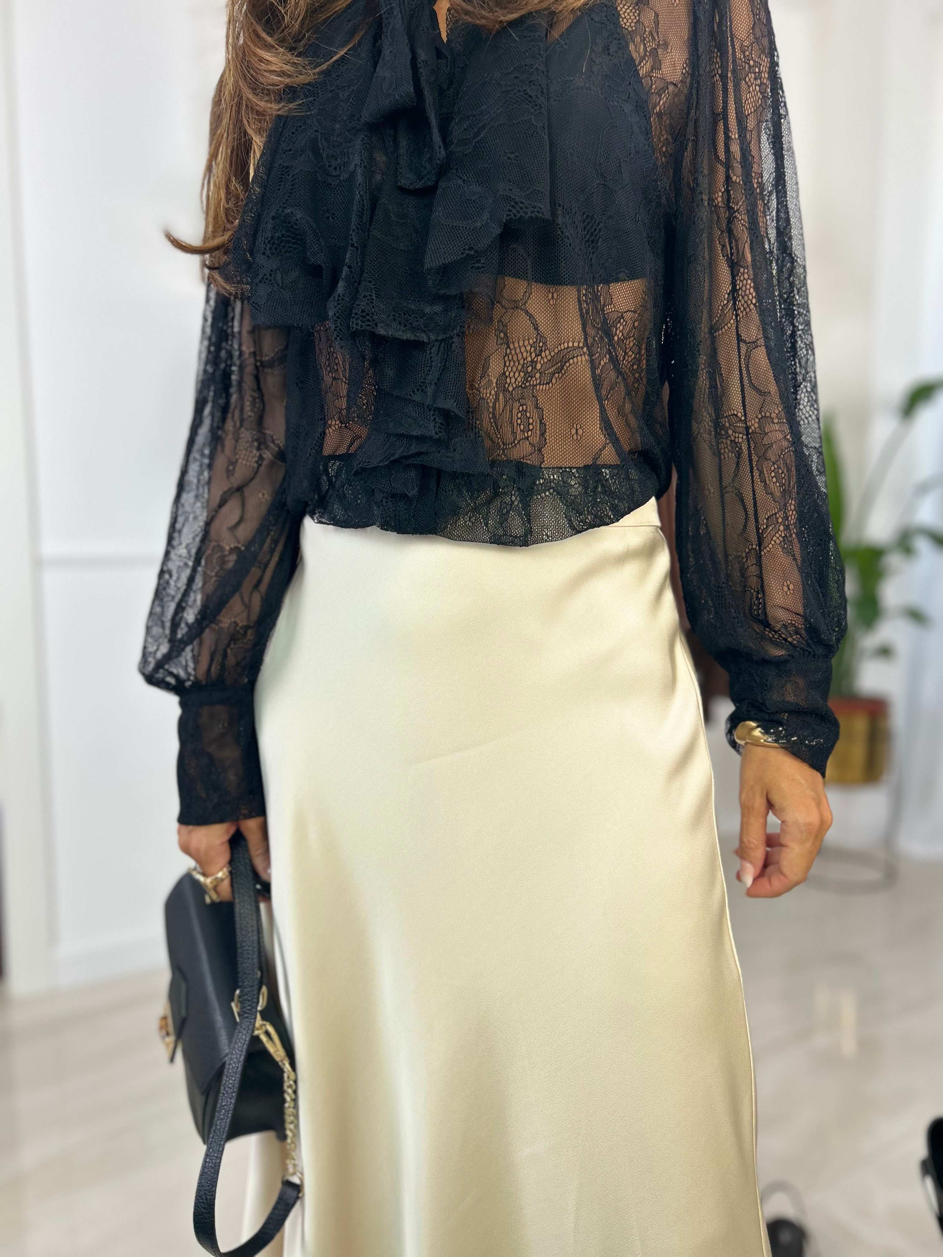 Gonna lunga Liz - Nero / S/M-Champagne / S/M-Nero / M/L-Champagne / M/L