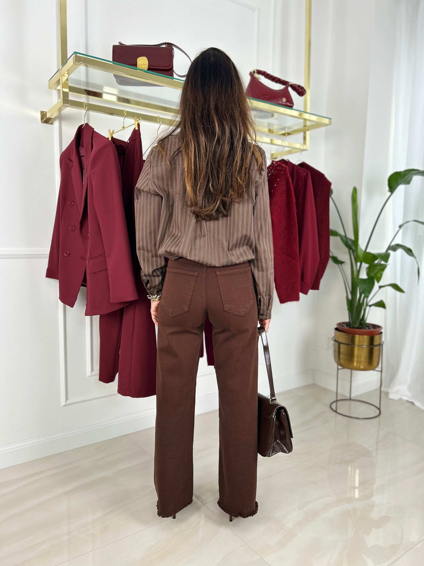 Jeans Mila - Cioccolato / XS-Cioccolato / S-Cioccolato / M-Cioccolato / L-Cioccolato / XL