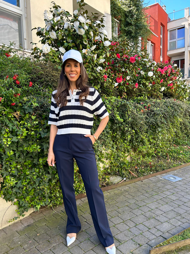 Maglietta polo Aida - Blu notte-Nero