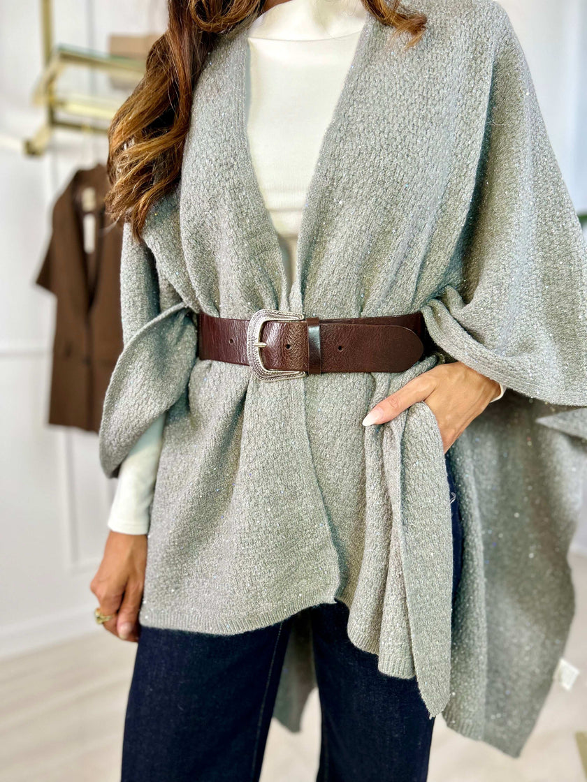 Poncho Emma - Nero-Grigio