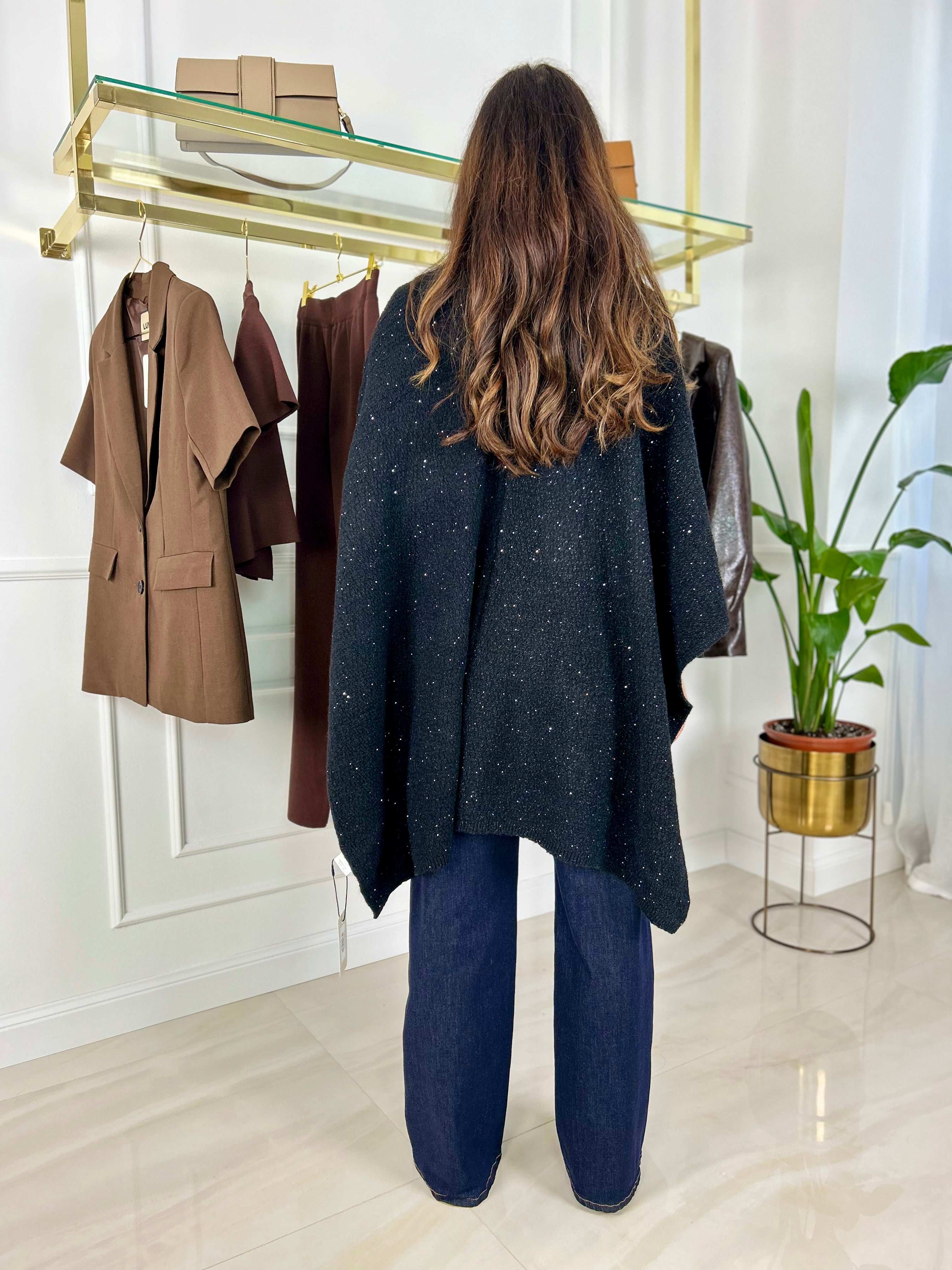 Poncho Emma - Nero-Grigio