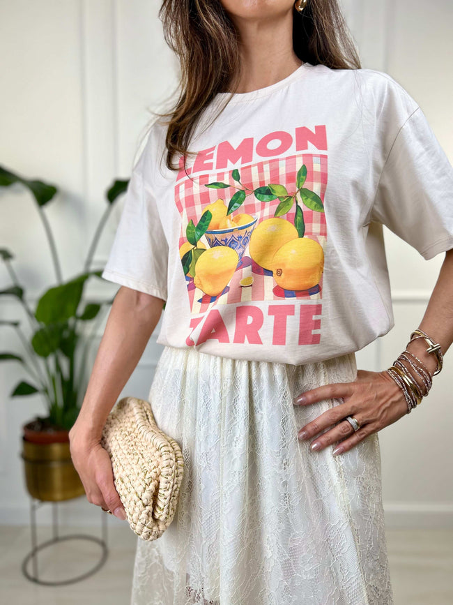 T-shirt limone - Panna / Taglia unica