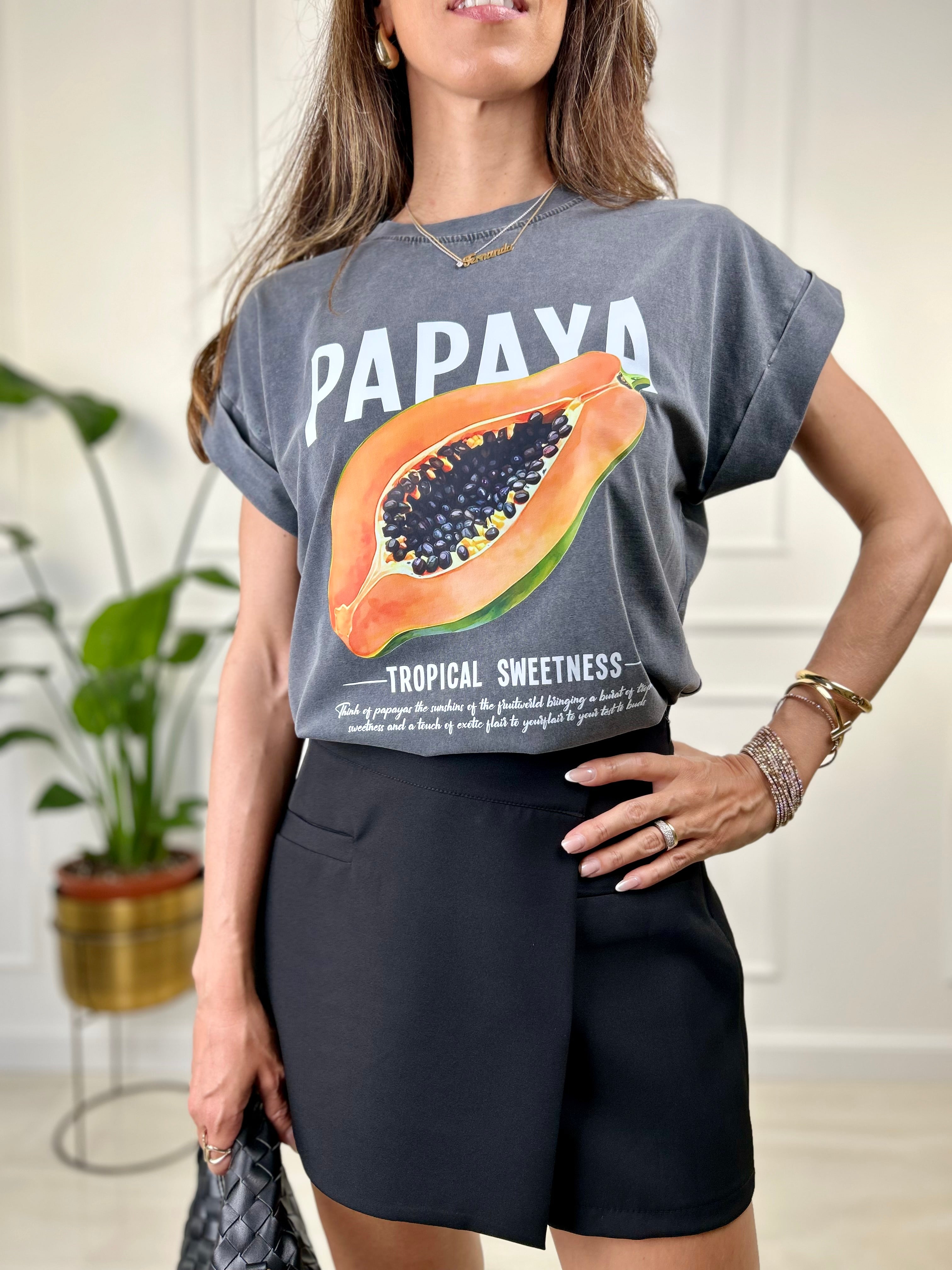 T-shirt papaya - Azzurro / Taglia unica-Cacao / Taglia unica-Grigio / Taglia unica