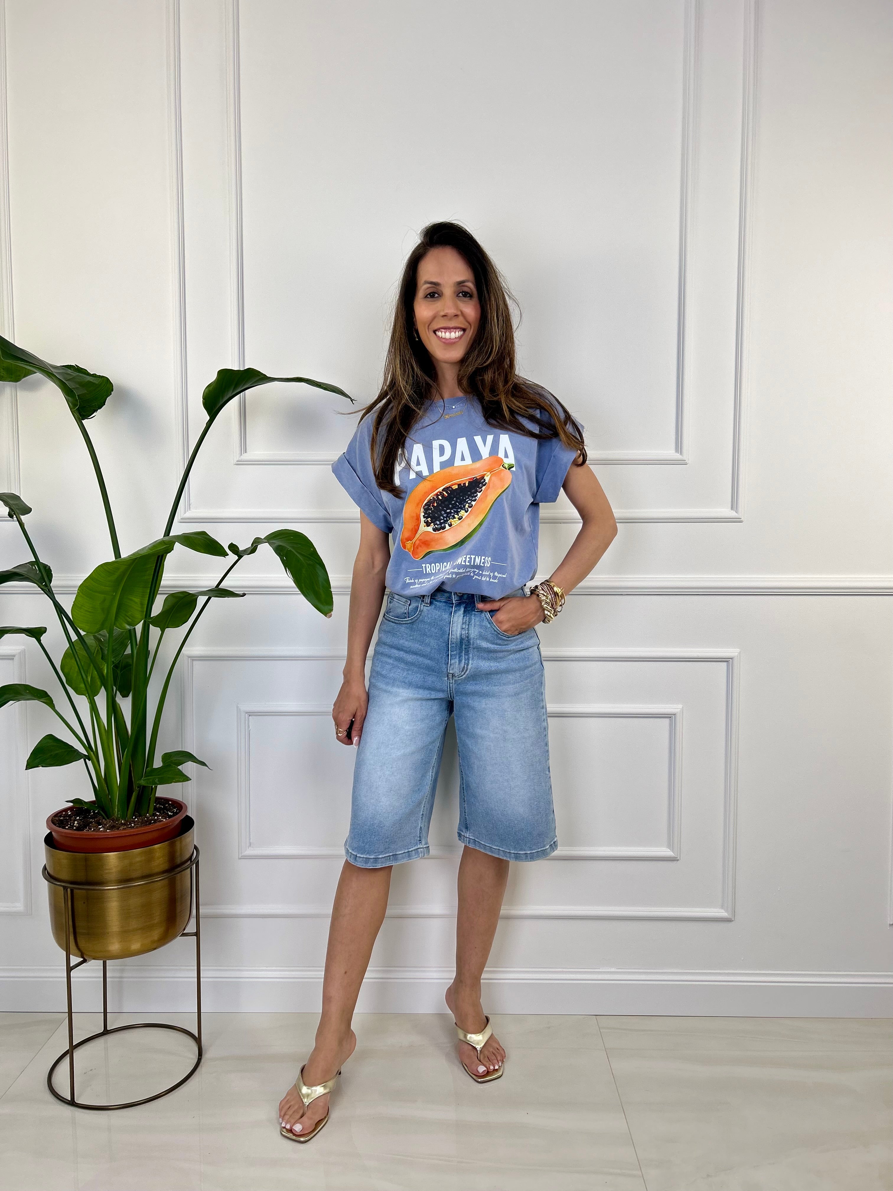 T-shirt papaya - Azzurro / Taglia unica-Cacao / Taglia unica-Grigio / Taglia unica