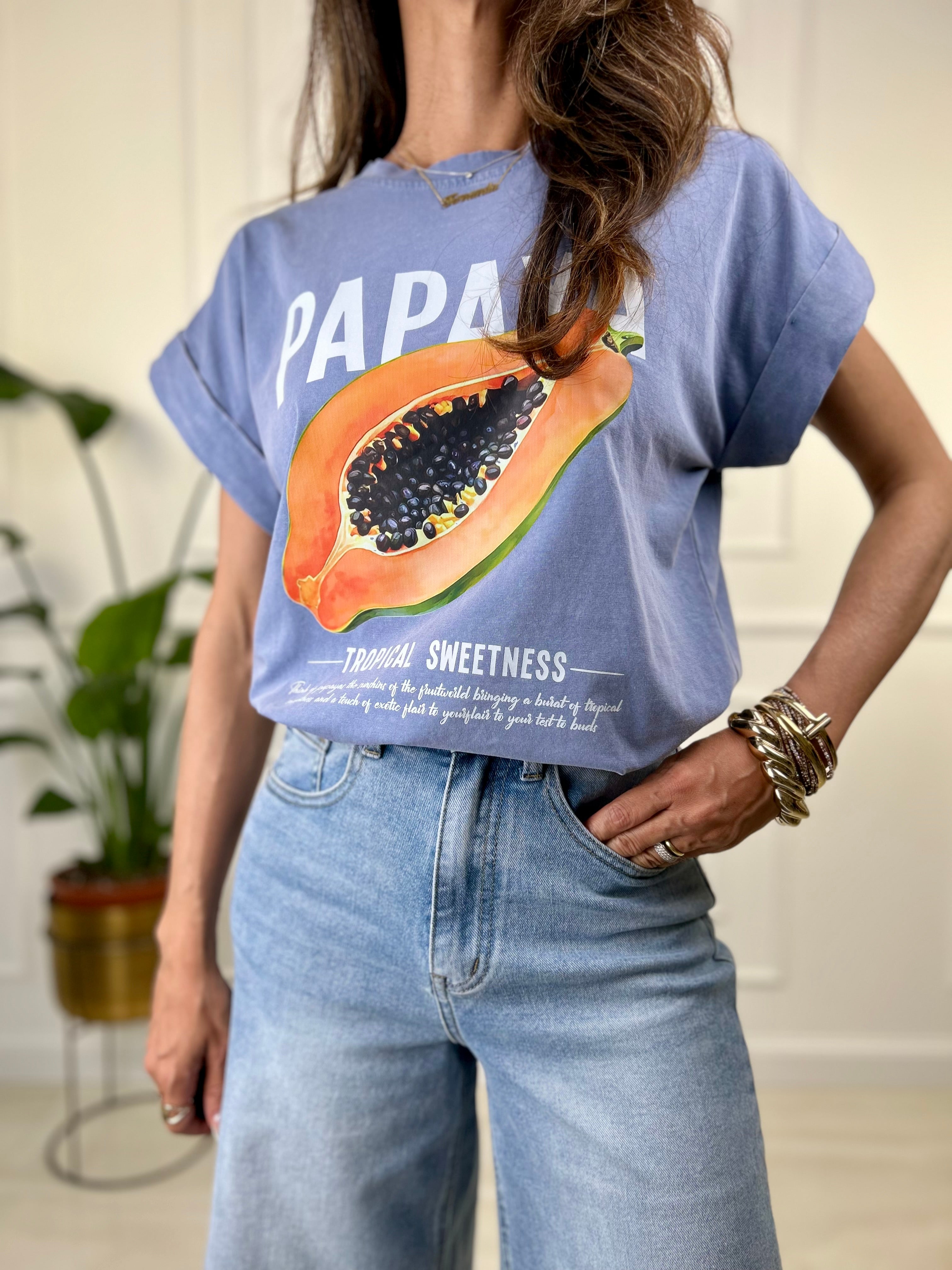 T-shirt papaya - Azzurro / Taglia unica-Cacao / Taglia unica-Grigio / Taglia unica