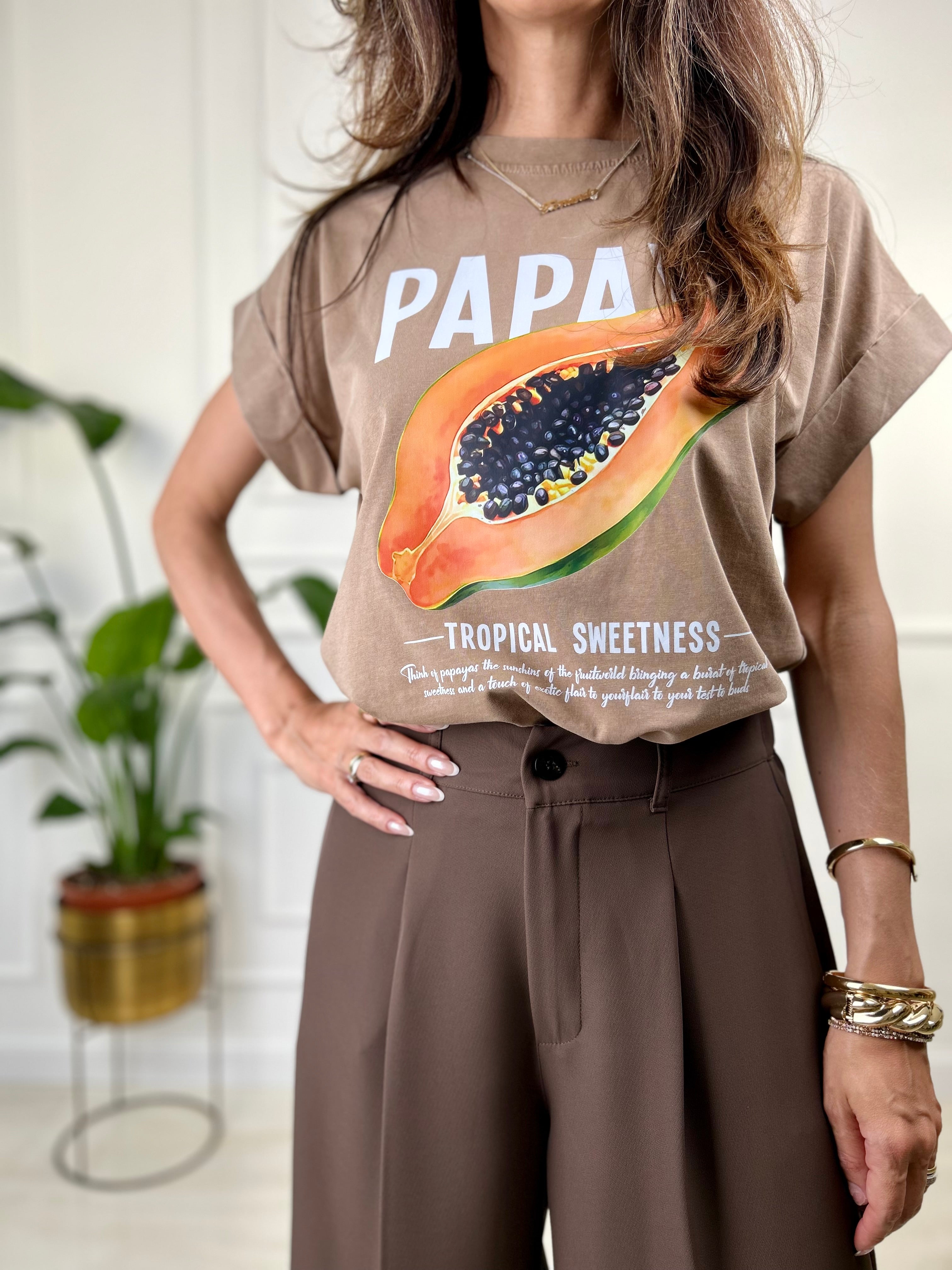 T-shirt papaya - Azzurro / Taglia unica-Cacao / Taglia unica-Grigio / Taglia unica