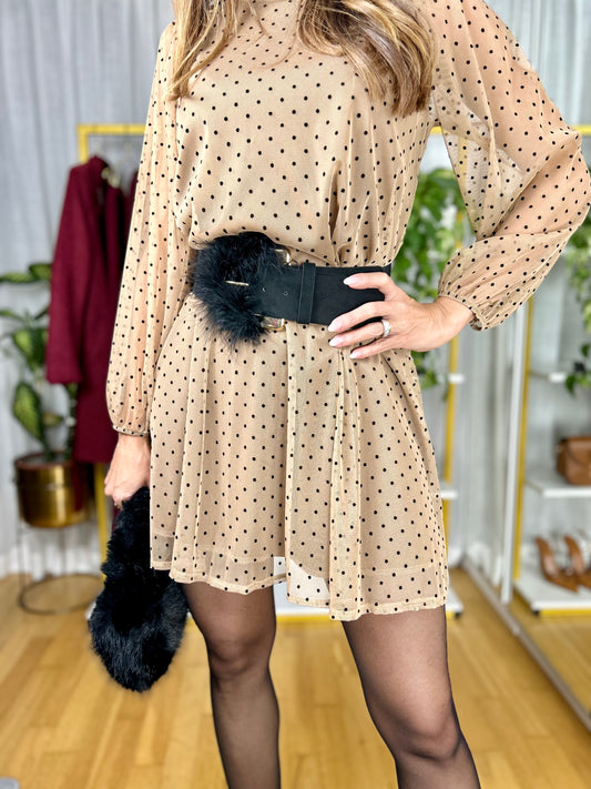 Vestito Isabel - Cammello / Taglia unica-Nero / Taglia unica