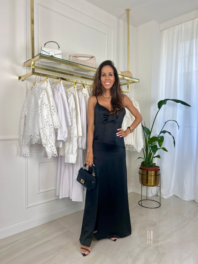 Vestito lungo Simona - S / Nero-M / Nero-L / Nero-S / Oro-M / Oro-L / Oro