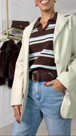 Blazer in similpelle Bianca