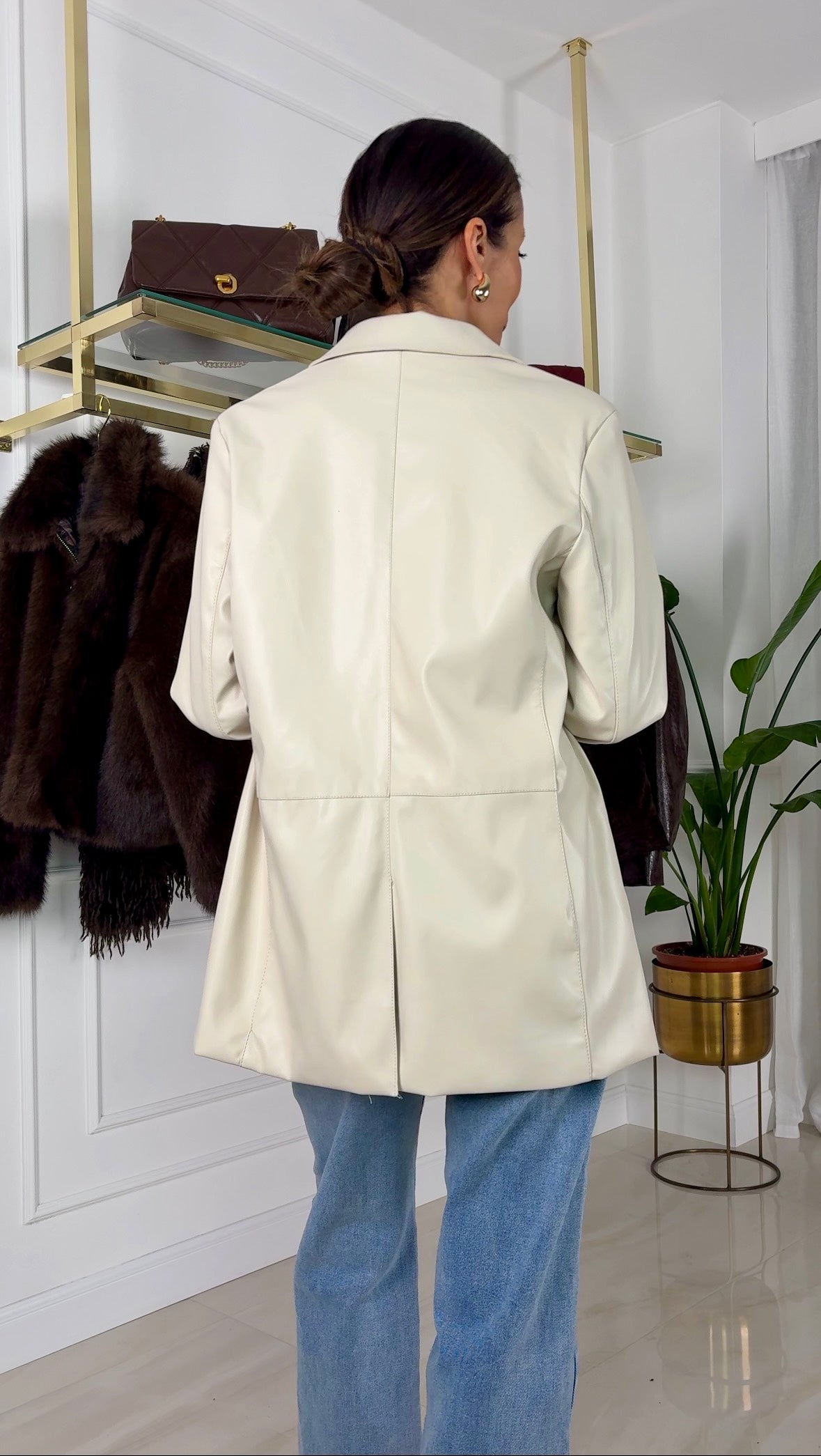 Blazer in similpelle Bianca