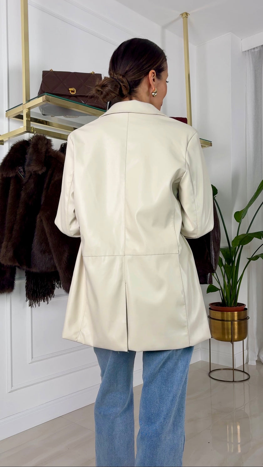 Blazer in similpelle Bianca